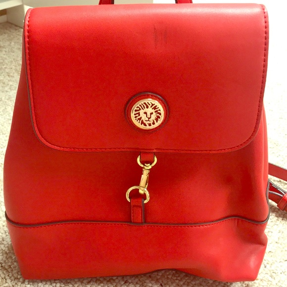 Anne Klein Handbags - anne klein red backpack purse